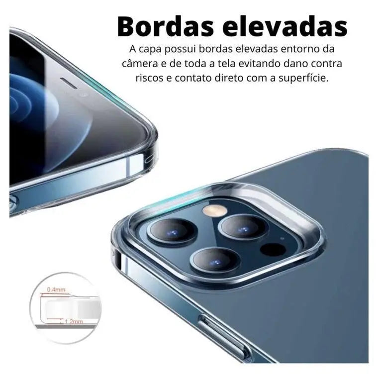 Capa Transparente Acrílica Anti Impacto para iPhone