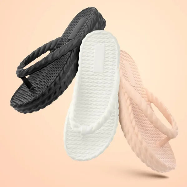 Chinelo Feminino Trançado Confortável Jasmine Branco Bege