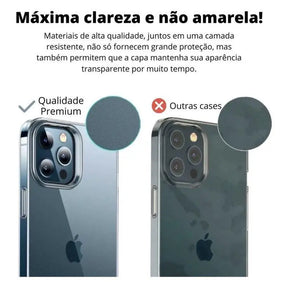 Capa Transparente Acrílica Anti Impacto para iPhone