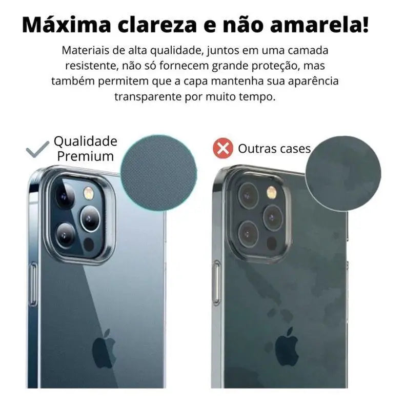Capa Transparente Acrílica Anti Impacto para iPhone