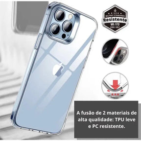 Capa Transparente Acrílica Anti Impacto para iPhone