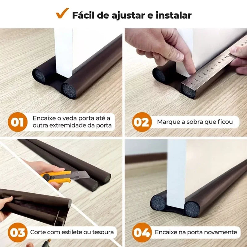 Veda Porta Ajustável Rolinho Duplo 80cm RollPro